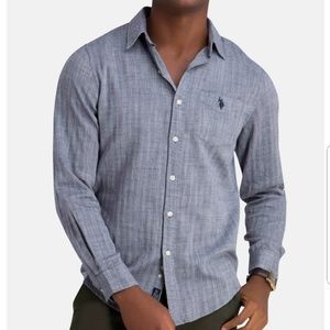 U.S POLO ASSN. Size Large Grey Button down shirt